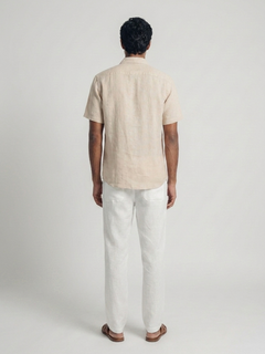 Men's Natural 100% Linen Regular Fit Shirt