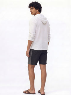 Men's White Linen Cotton Regular Fit Shirt