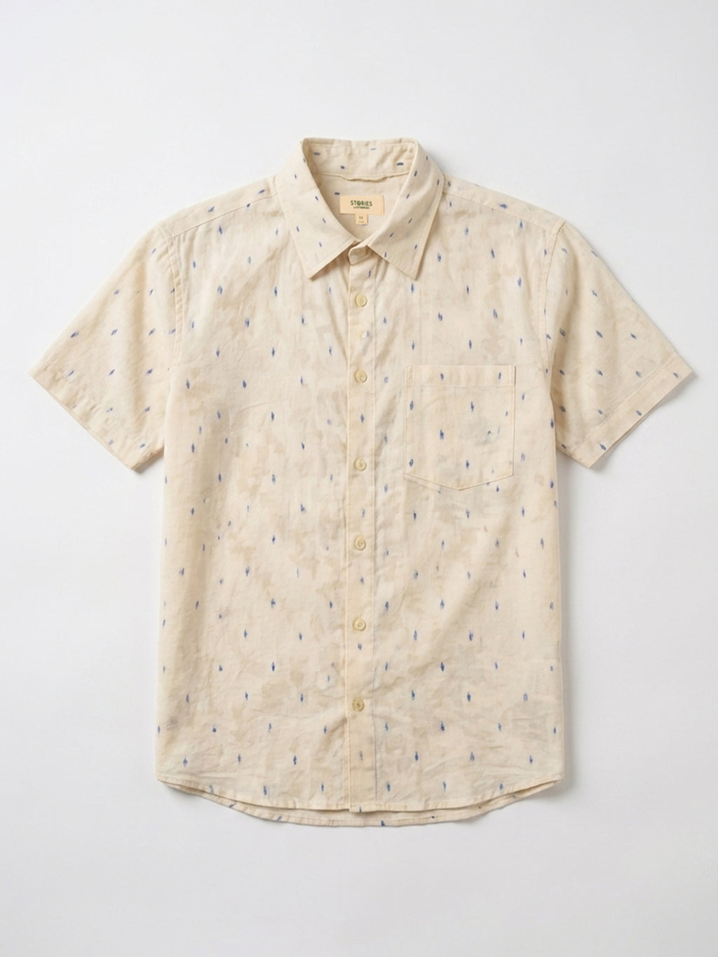 Men's Offwhite Cotton Polyester Loose Fit Shirt