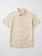 Men's Offwhite Cotton Polyester Loose Fit Shirt