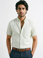 Men's Mint Oxford 100% Cotton Regular Fit Shirt