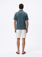 Men's White Cotton Linen Regular Fit Shorts