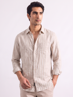 Men's Natural Linen Lyocell Regular Fit Shirt