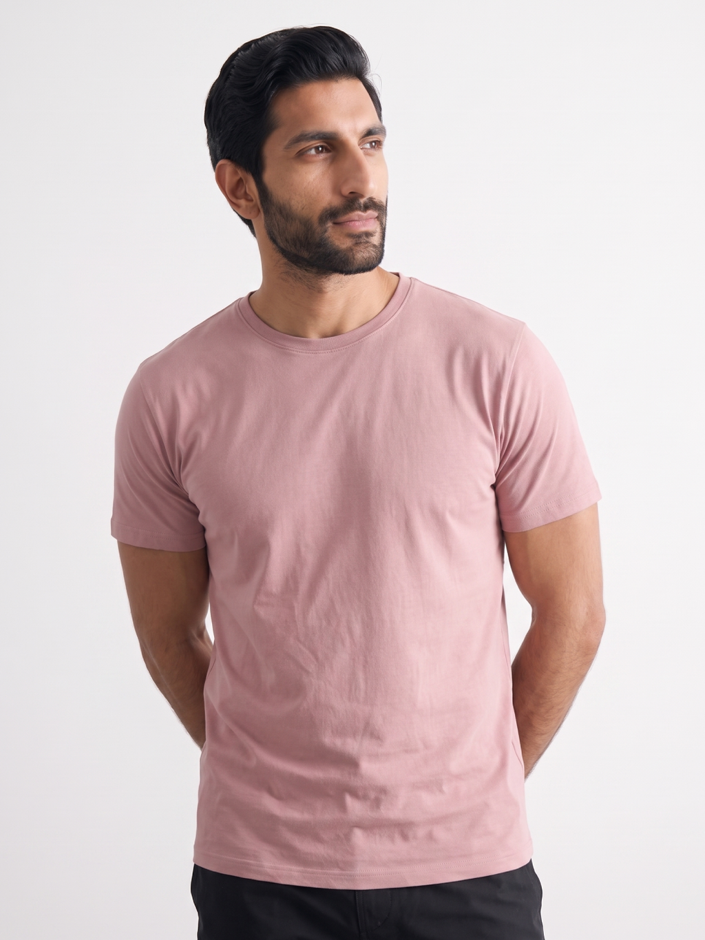 Men's Pink 100% Organic Cotton Regular Fit Tshirt