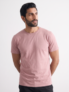 Men's Pink 100% Organic Cotton Regular Fit Tshirt