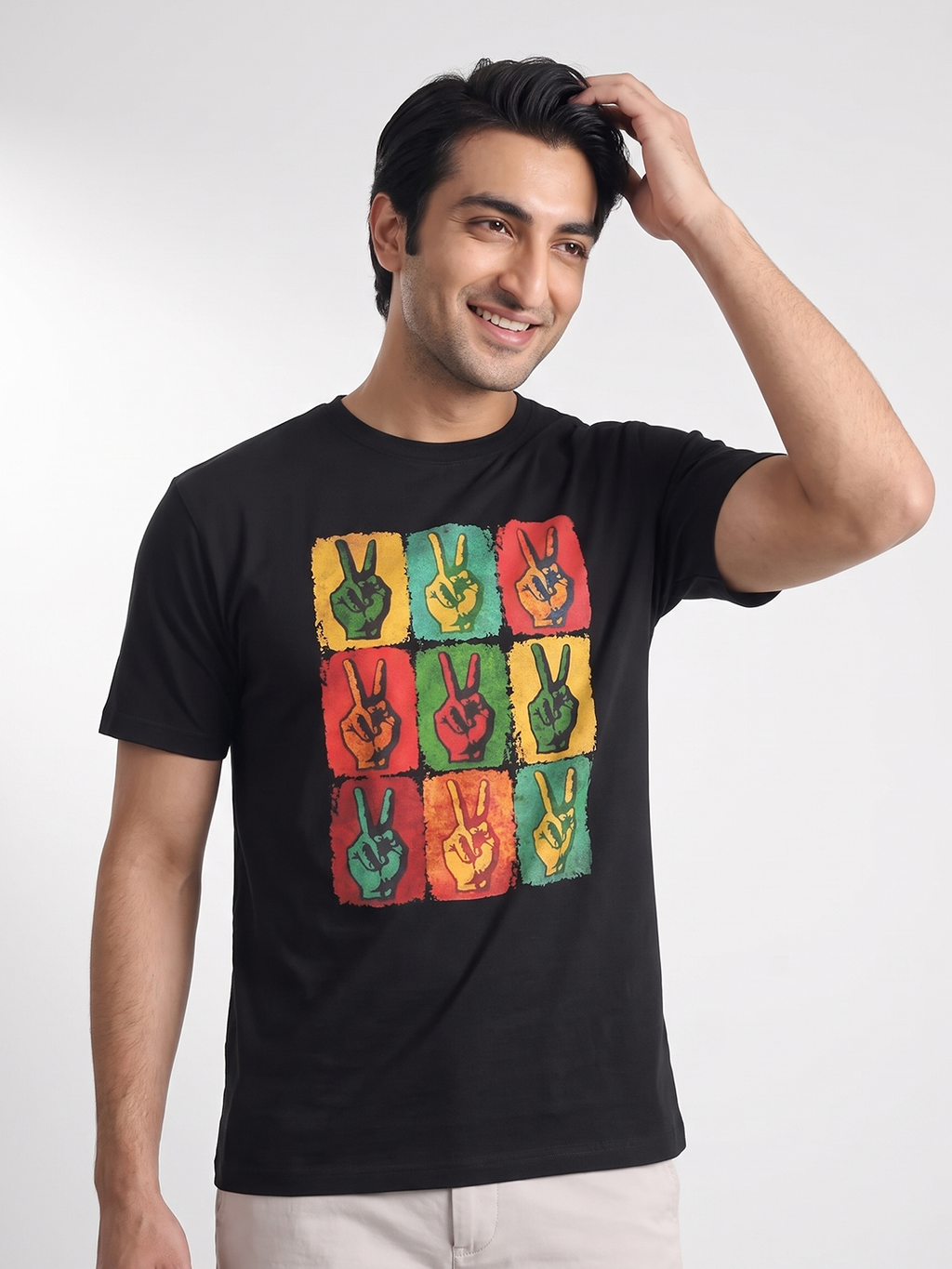 Men's 100% Organic Cotton Regular Fit Tshirt Black