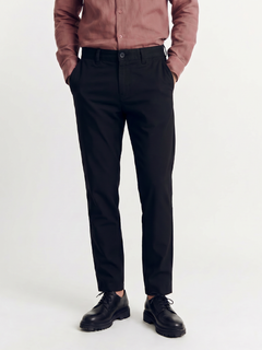 Men's Black Cotton Linen Slim Fit Pant
