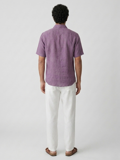 Men's Grape 100% Linen Regular Fit Shirt