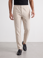 Men's Beige 100% Cotton Regular Fit Pant