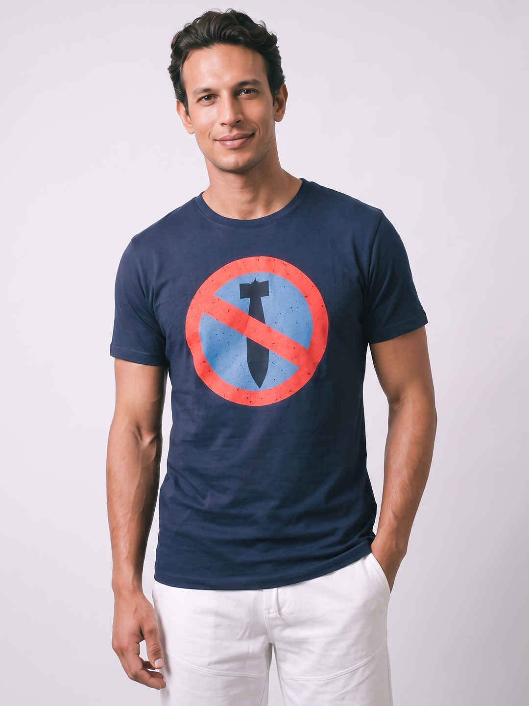 Men's 100% Organic Cotton Regular Fit Tshirt Navy