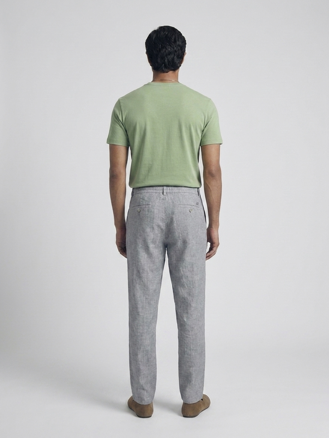 Men's Green Cotton Bamboo Elastane Regular Fit Tshirt