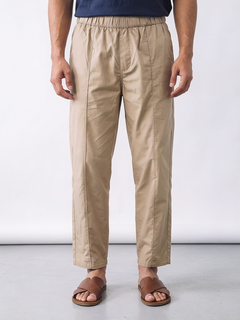 Men's 100% Cotton Loose Fit Pants Button Zip Khaki