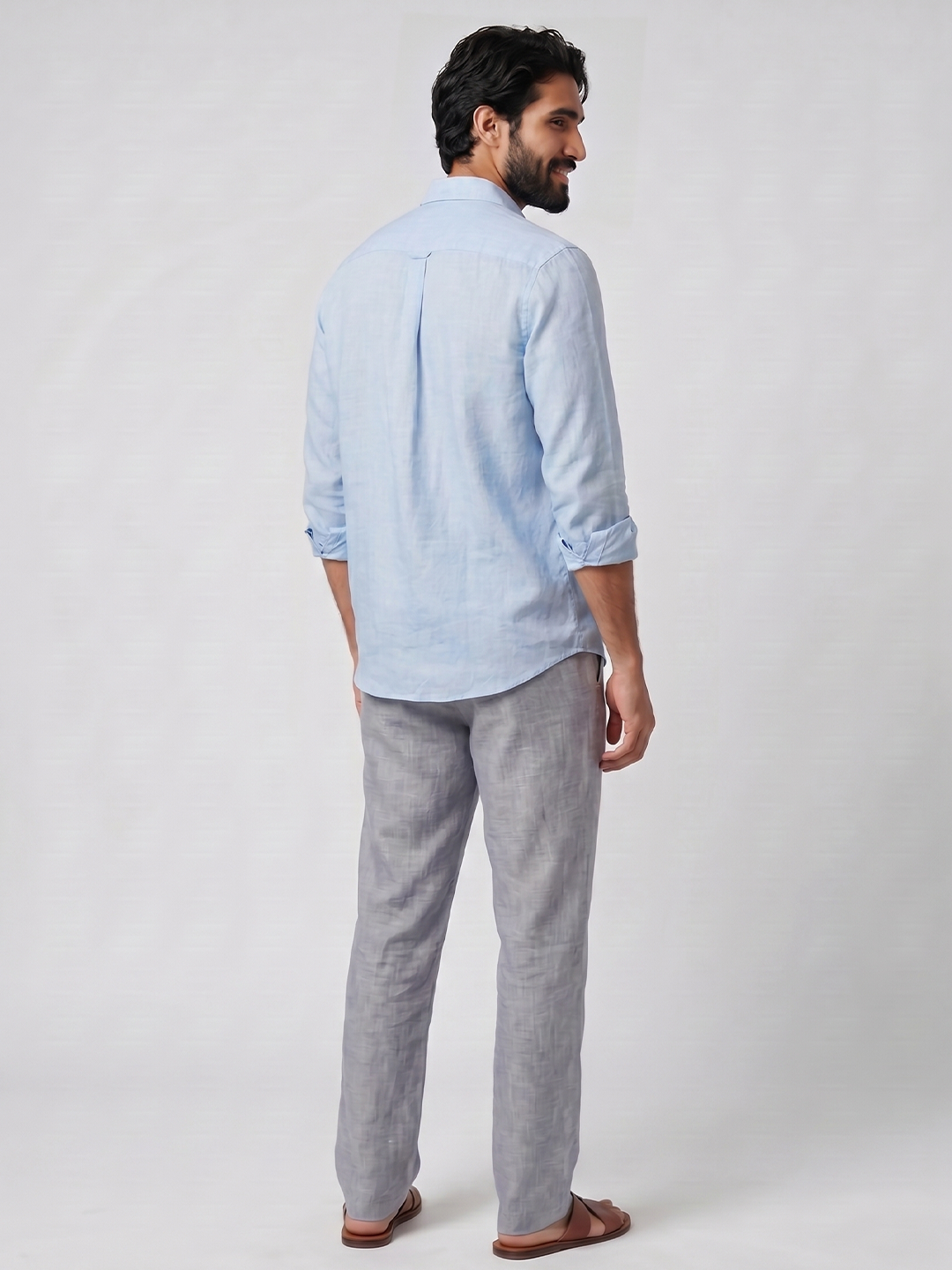 Men's Sky 100% Linen Regular Fit Shirt