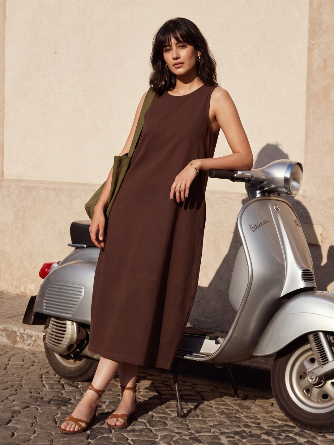 Women's Brick 100% Organic Cotton Regular Fit Knit Dress