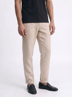 Men's Natural 100% Linen Regular Fit Pant