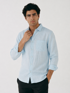 Men's Sky 100% Linen Regular Fit Shirt