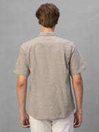 Men's Sand Cotton Viscose Regular Fit Shirt