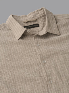 Men's Sand Cotton Viscose Regular Fit Shirt