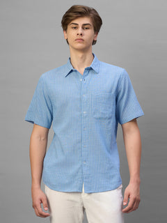 Men's Sky Cotton Viscose Regular Fit Shirt