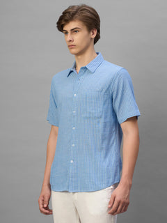 Men's Sky Cotton Viscose Regular Fit Shirt