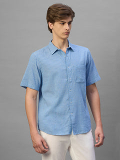 Men's Sky Cotton Viscose Regular Fit Shirt