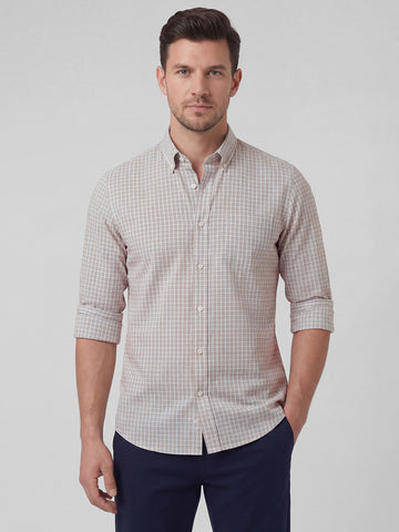Men's Khaki 100% Cotton Regular Fit Shirt