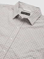 Men's Khaki 100% Cotton Regular Fit Shirt