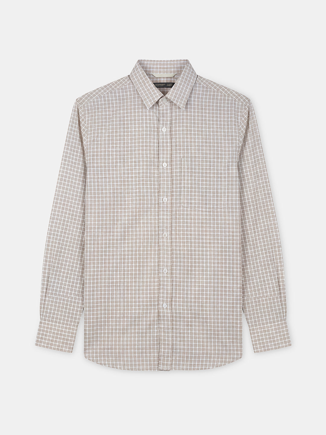 Men's Khaki 100% Cotton Regular Fit Shirt