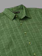 Men's Green 100% Cotton Regular Fit Shirt