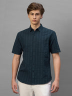 Men's Navy 100% Cotton Regular Fit Shirt
