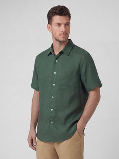 Men’s Linen Regular Fit Shirt Green