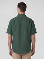 Men's Green 100% Linen Regular Fit Shirt