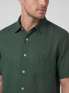 Men’s Linen Regular Fit Shirt Green