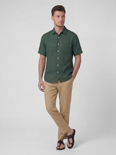 Men’s Linen Regular Fit Shirt Green