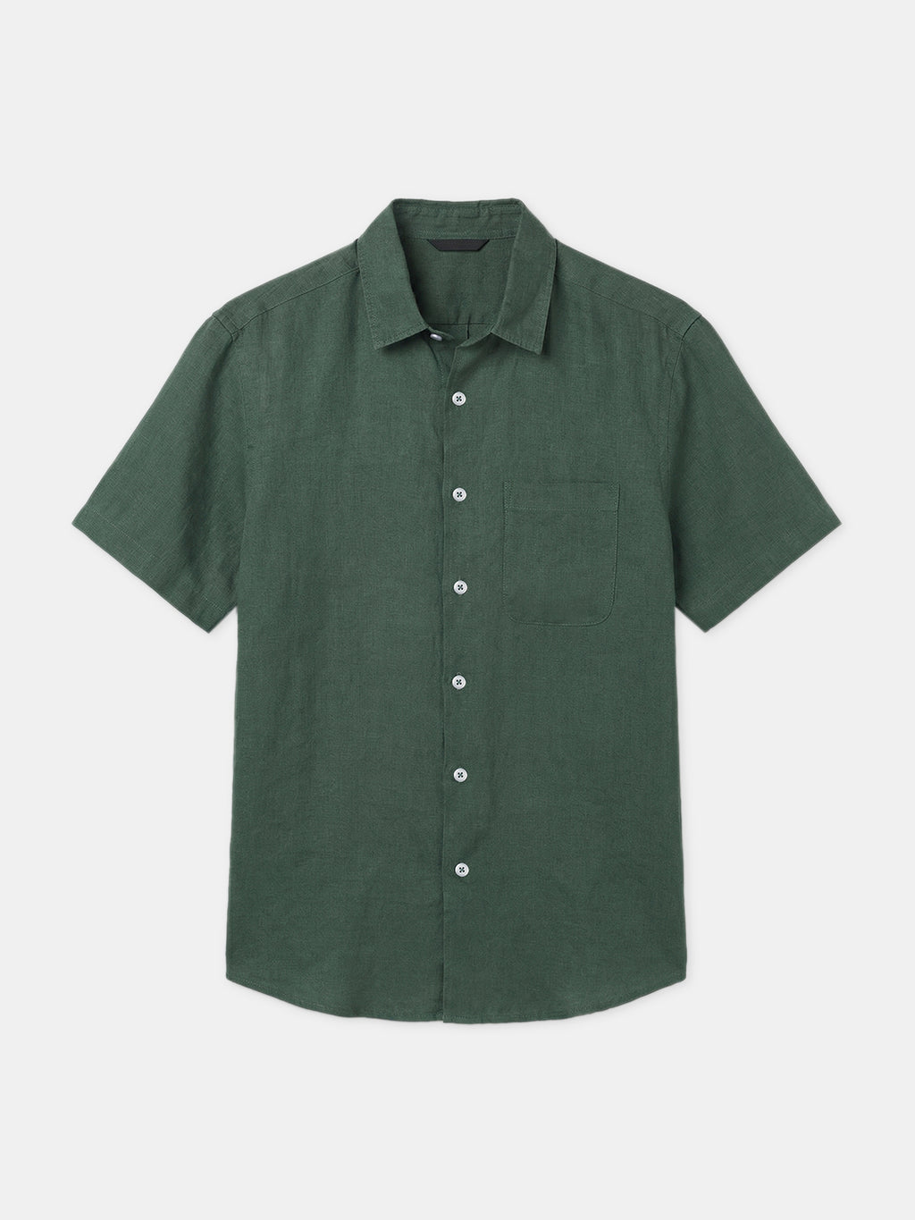 Men's Green 100% Linen Regular Fit Shirt