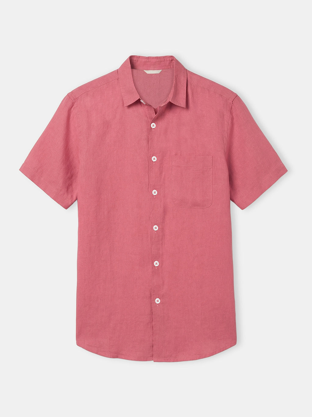 Men's Red 100% Linen Regular Fit Shirt