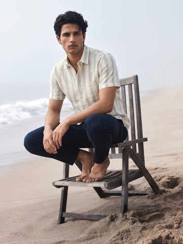 Men's Natural 100% Cotton Regular Fit Shirt