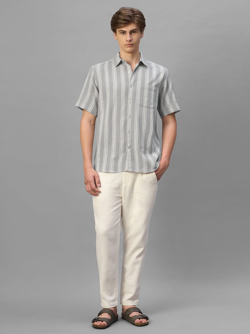 Men's Slate 100% Cotton Regular Fit Shirt