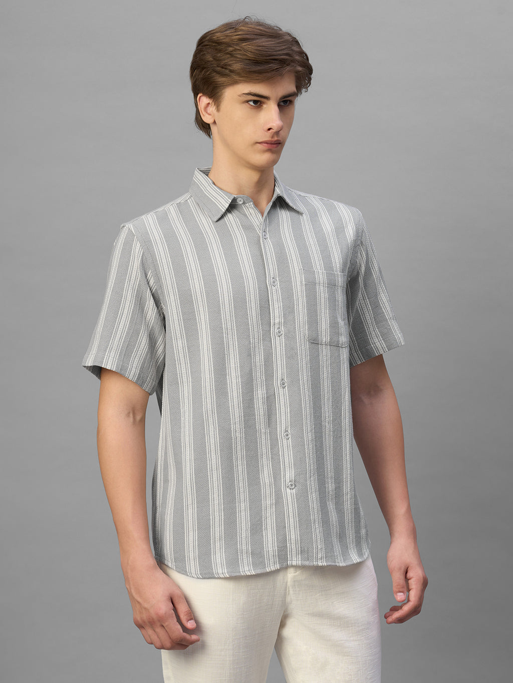 Men's Slate 100% Cotton Regular Fit Shirt