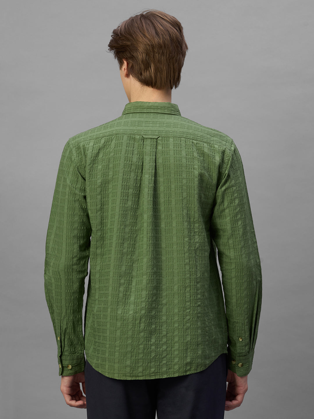 Men's Green 100% Cotton Regular Fit Shirt