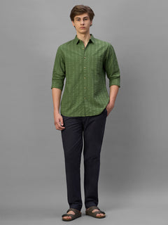 Men's Green 100% Cotton Regular Fit Shirt