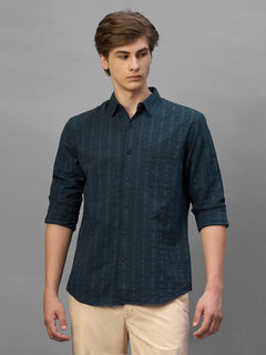 Men's Navy 100% Cotton Regular Fit Shirt
