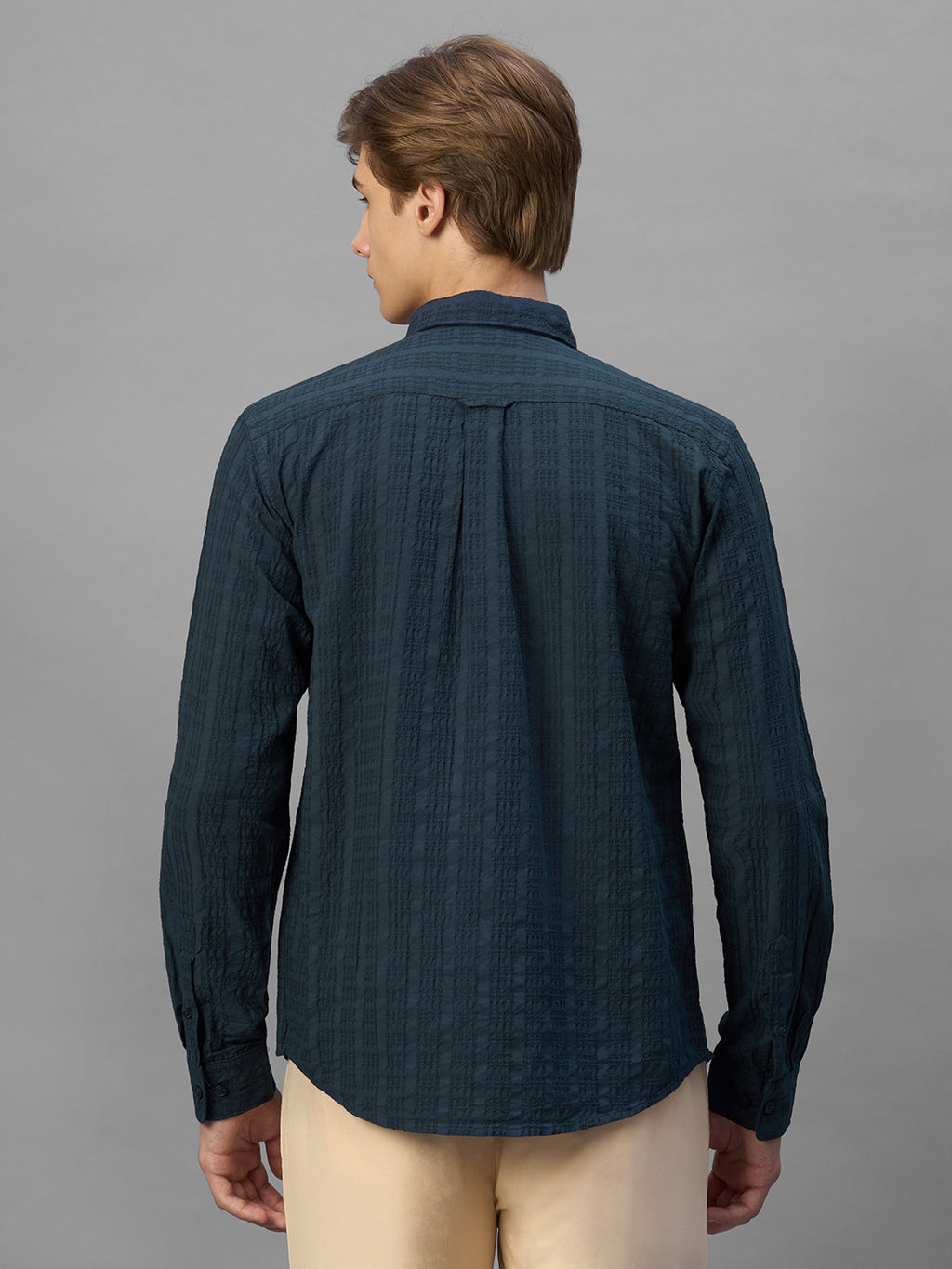 Men's Navy 100% Cotton Regular Fit Shirt