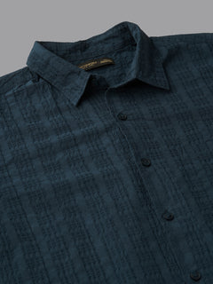 Men's Navy 100% Cotton Regular Fit Shirt