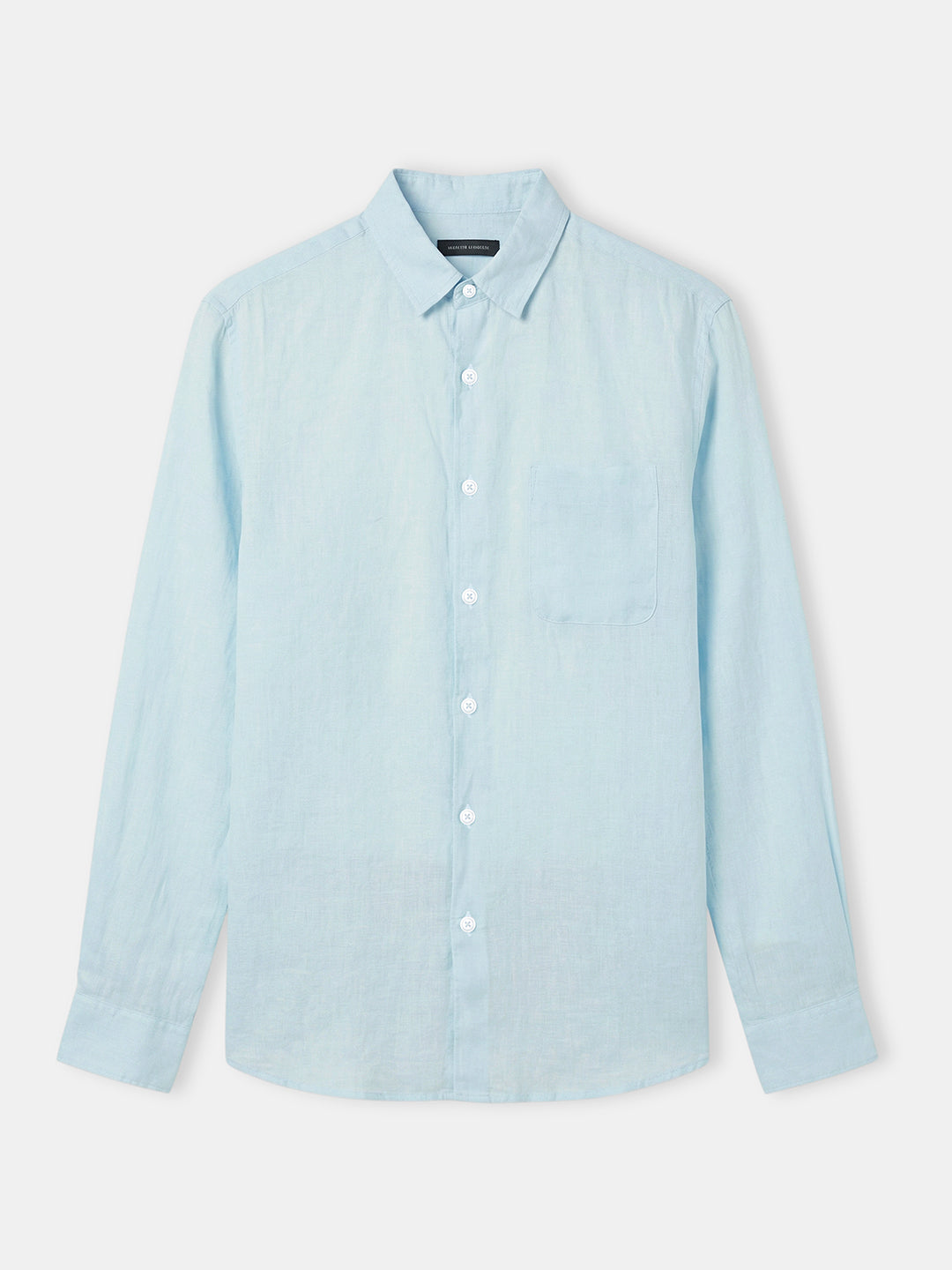 Men's Blue 100% Linen Regular Fit Shirt