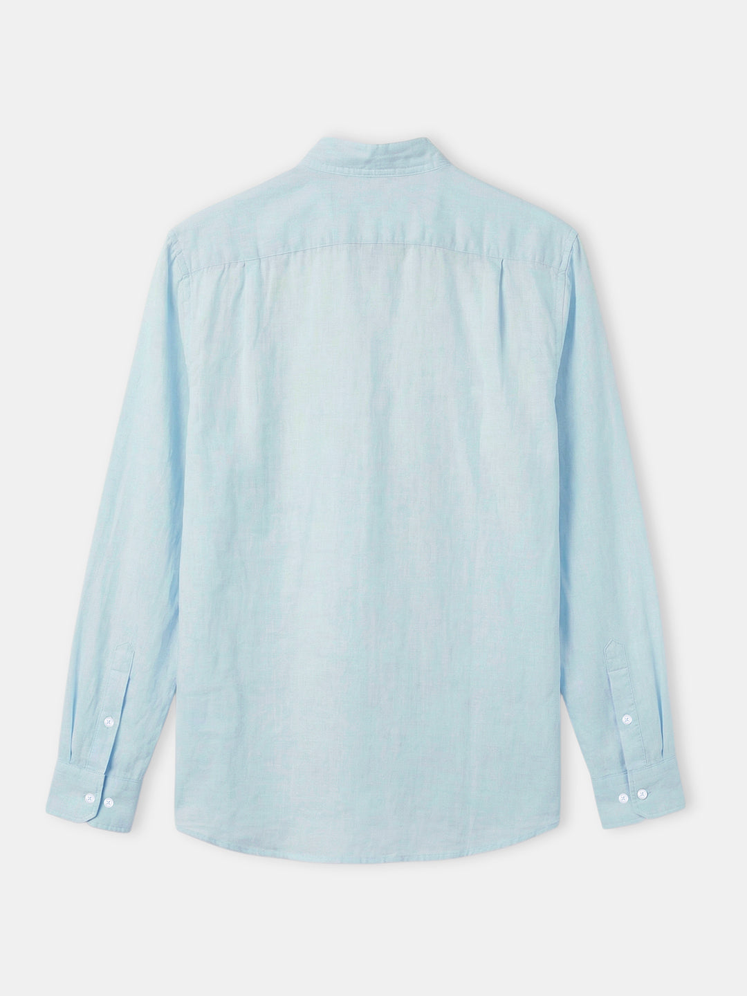 Men's Blue 100% Linen Regular Fit Shirt