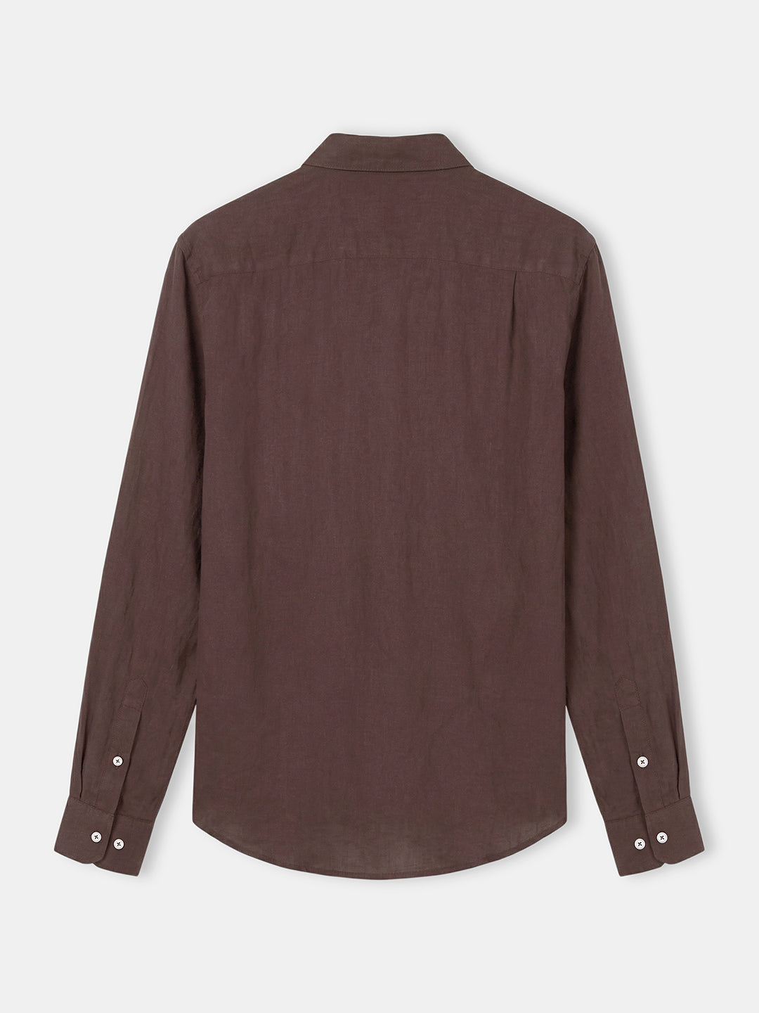 Men's Brown 100% Linen Regular Fit Shirt