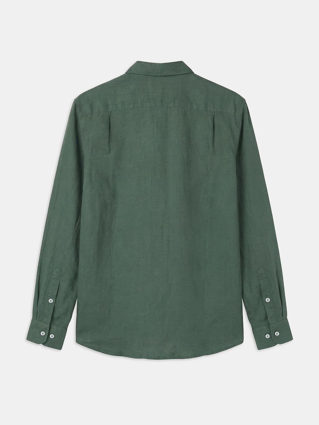 Men's Green 100% Linen Regular Fit Shirt