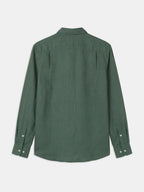 Men's Green 100% Linen Regular Fit Shirt
