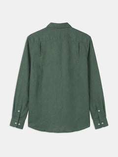 Men’s Linen Regular Fit Full Sleeve Shirt Green